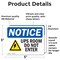 Signmission UPS Room Do Not Enter Sign, Vinyl Decal, 5in W x 3.5in L, 2PK OS-2PACK-NS-D-35-L-18786 - alternate 4